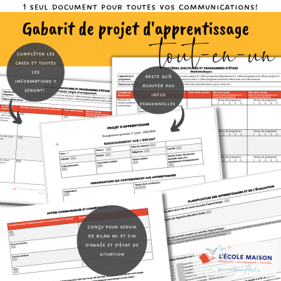 Gabarit tout en un projet d’apprentissage